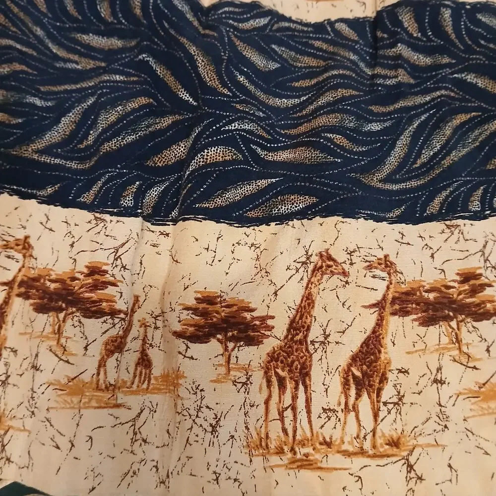 Vintage Intriguing Threads Safari Animal Midi Skirt Giraffe Zebra Lined Size‎ 12